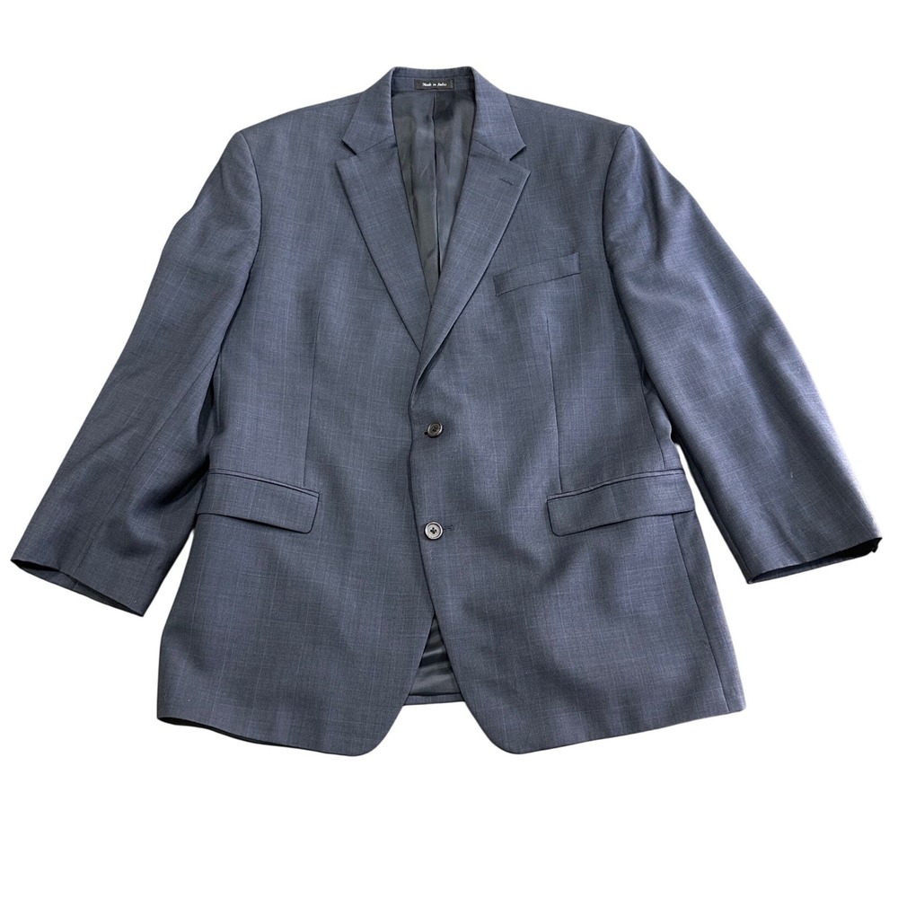 Lauren Ralph Lauren Mens 48R Blazer Charcoal Grey Blue Plaid Sport Coat Jacket